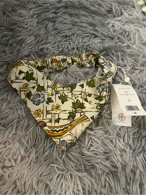 Tory Burch Floral Twist Headband in Cream, Olive & Mustard